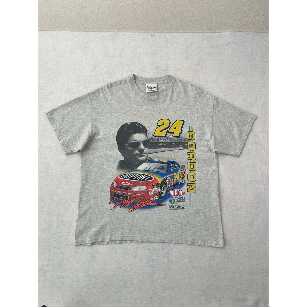 Vintage 1998 Jeff Gordon 24 DuPont NASCAR Shirt XL Chase Authentics 90s Gray XL